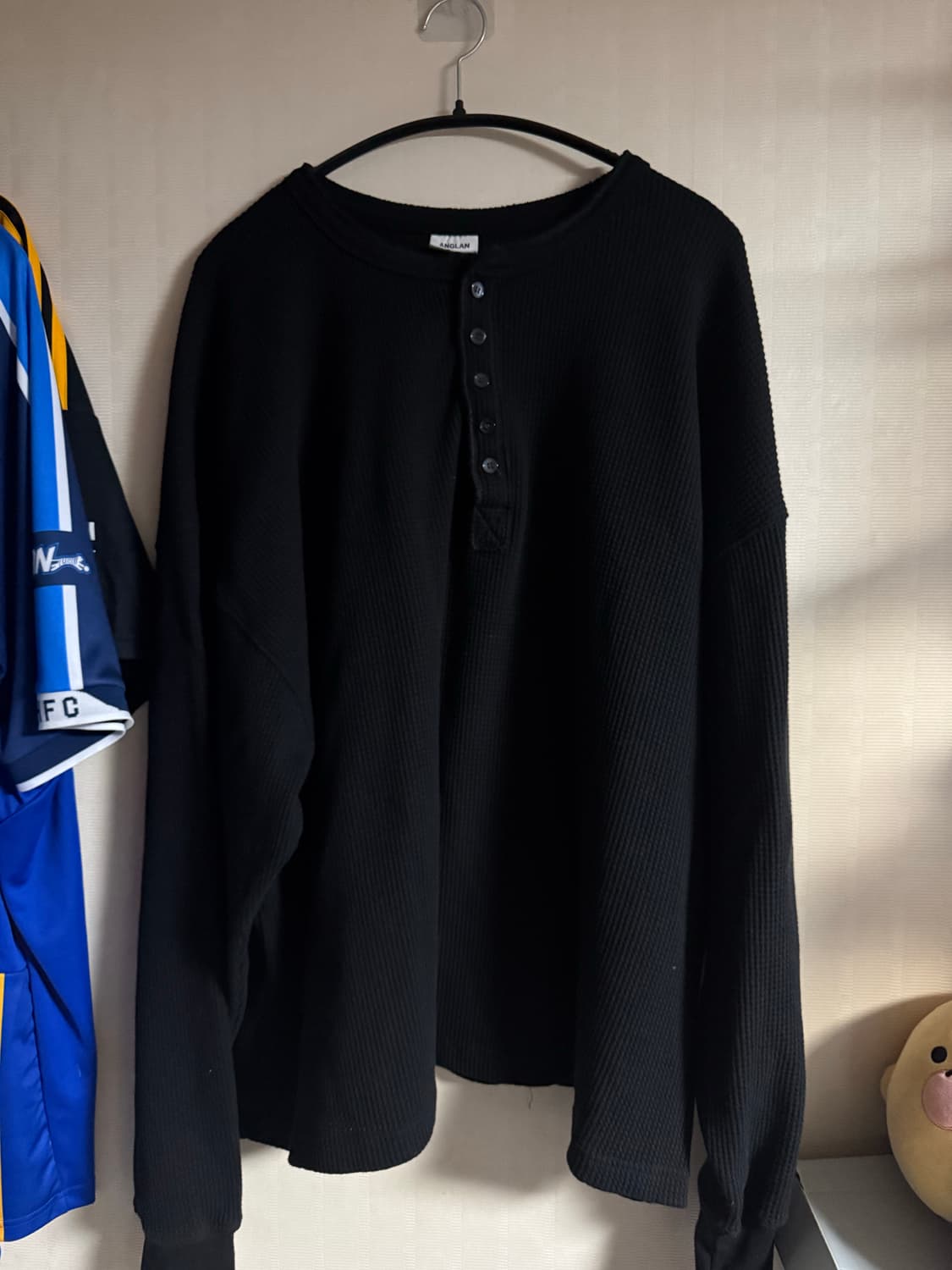 앵글런 와플 헨리넥 긴팔 상품이미지1