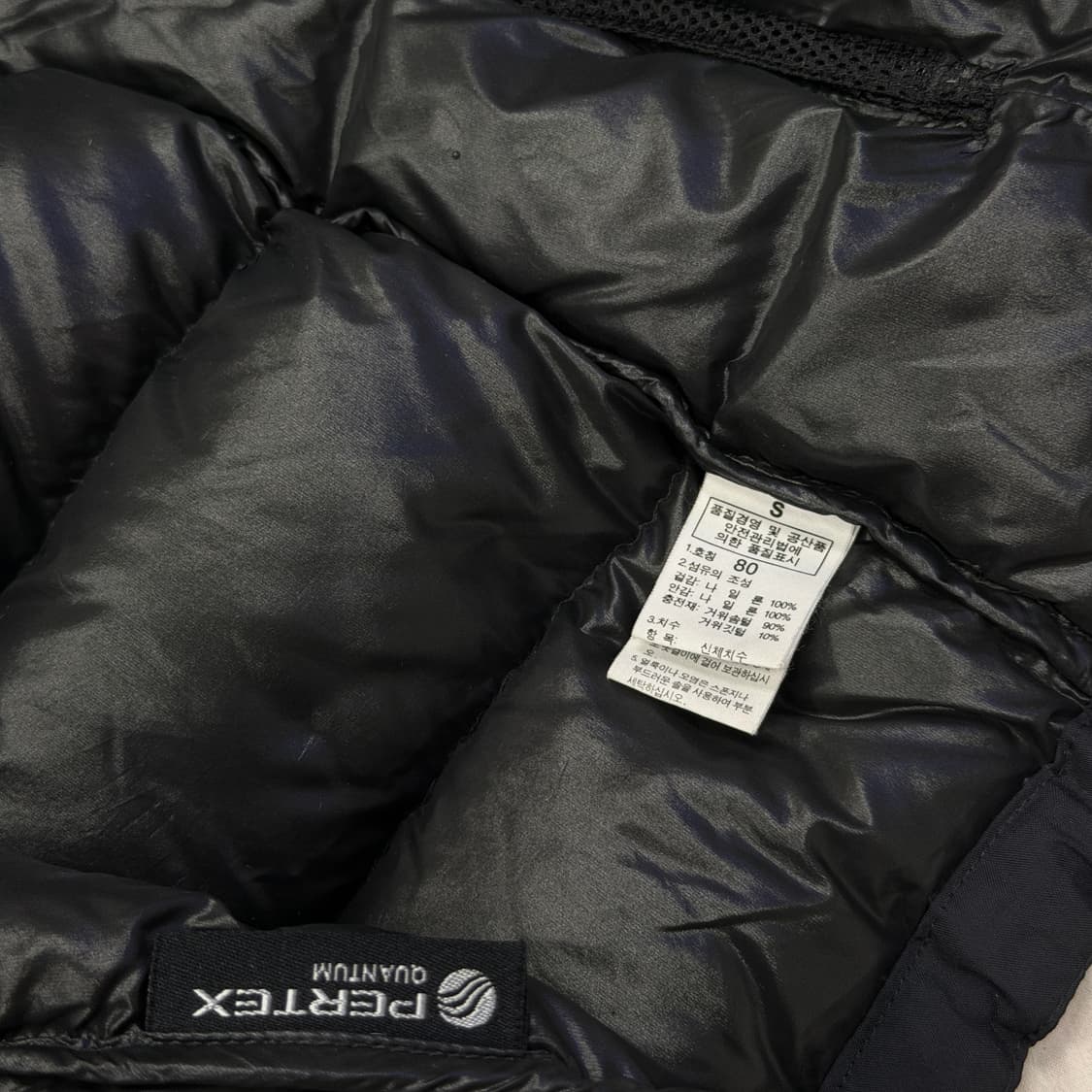 노스페이스 빈티지 퍼텍스 메트로 700 유광 후드 패딩 블랙 80 S 상품이미지5