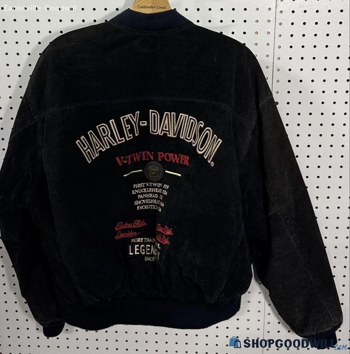 할리데이비슨 빈티지 V-트윈 파워 스웨이드 레더 봄버 자켓 상품이미지1