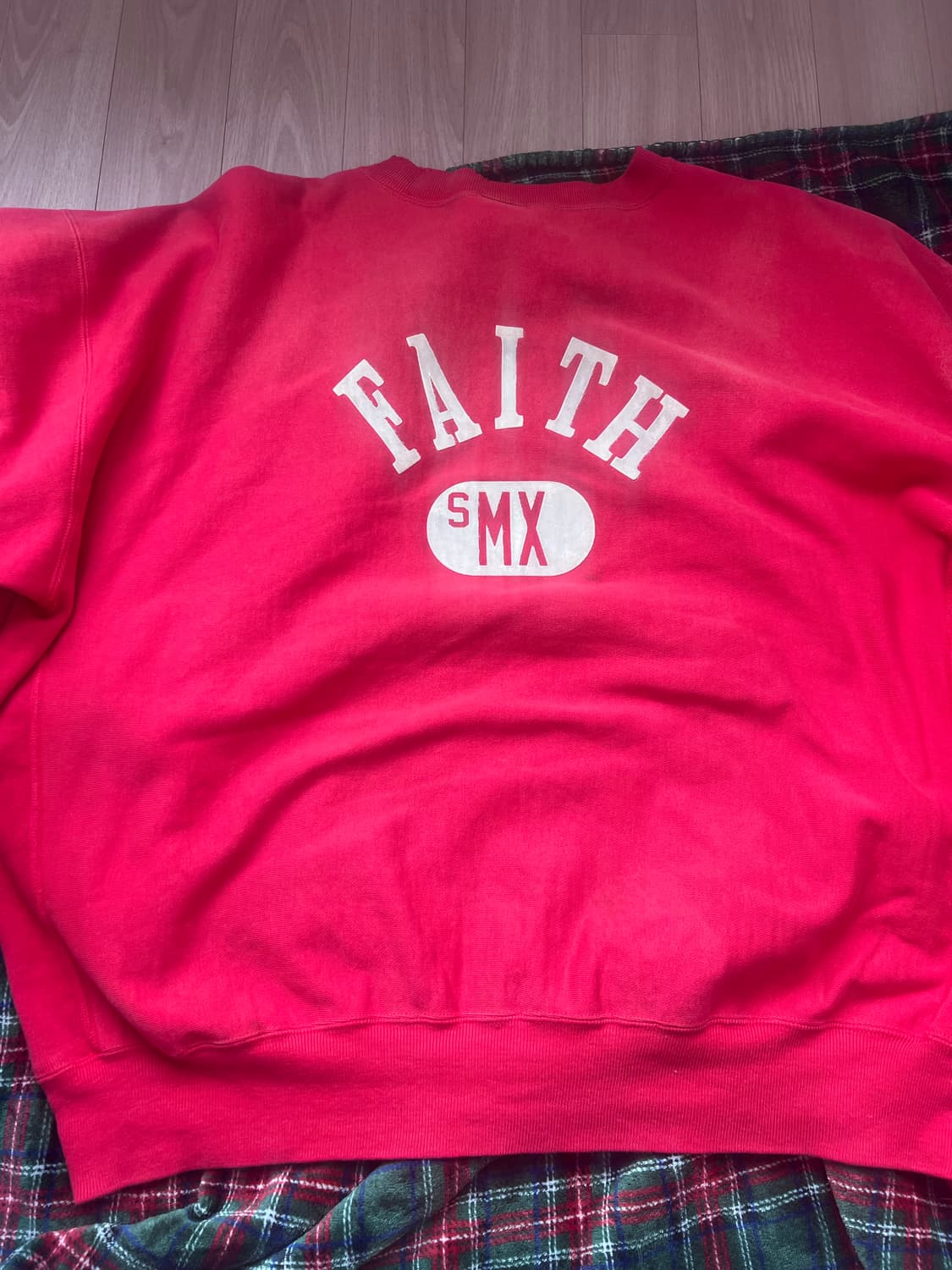 [XL] 세인트미카엘 챔피온 오마주 faith 스웻셔츠 레드 상품이미지9