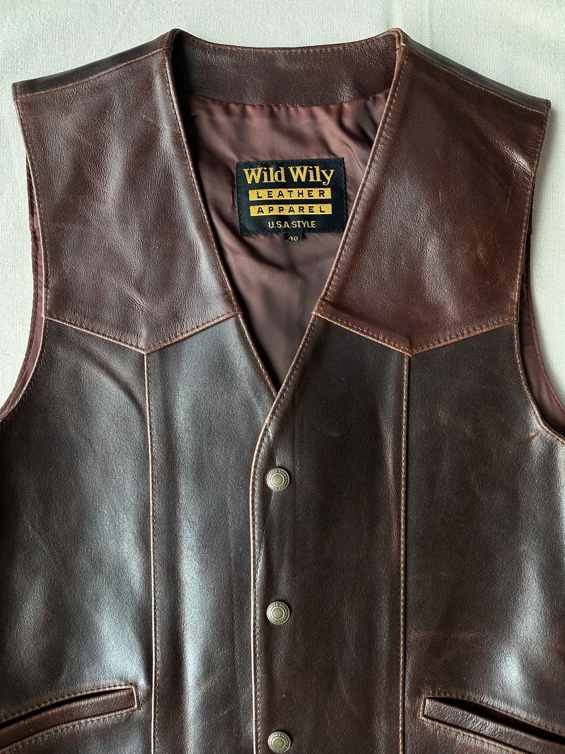 웨스턴 카프스킨 레더 베스트 40 상품이미지2