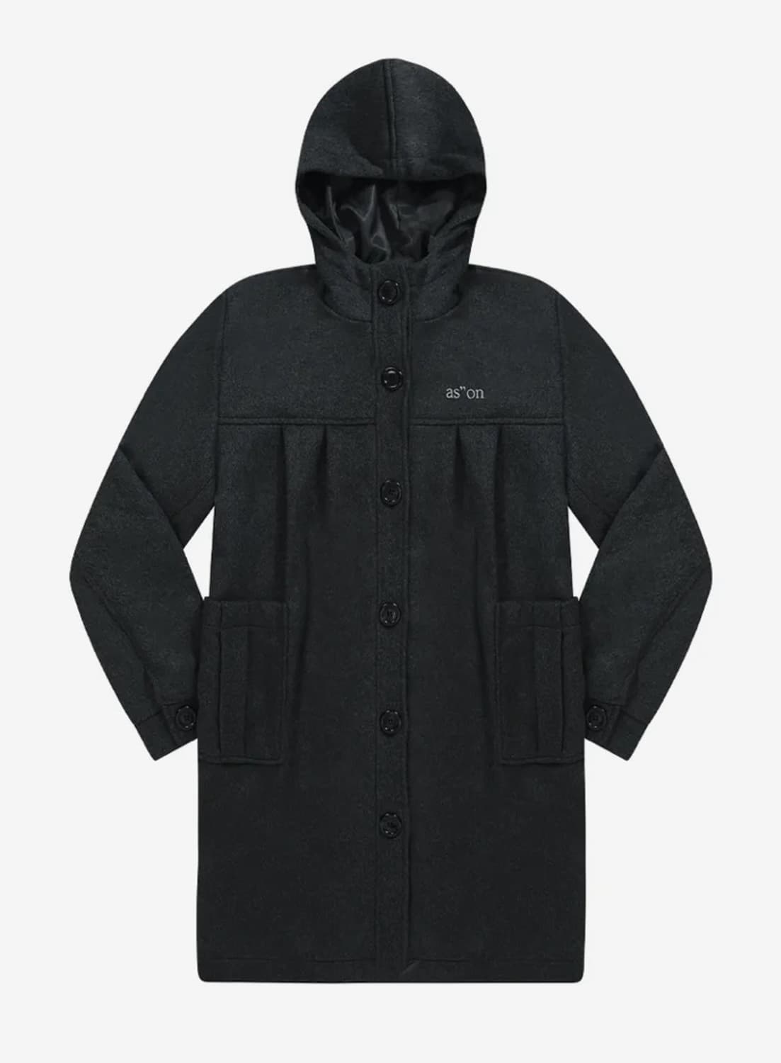 애즈온 ason allo hood long coat 후드 롱 코트 차콜 상품이미지2