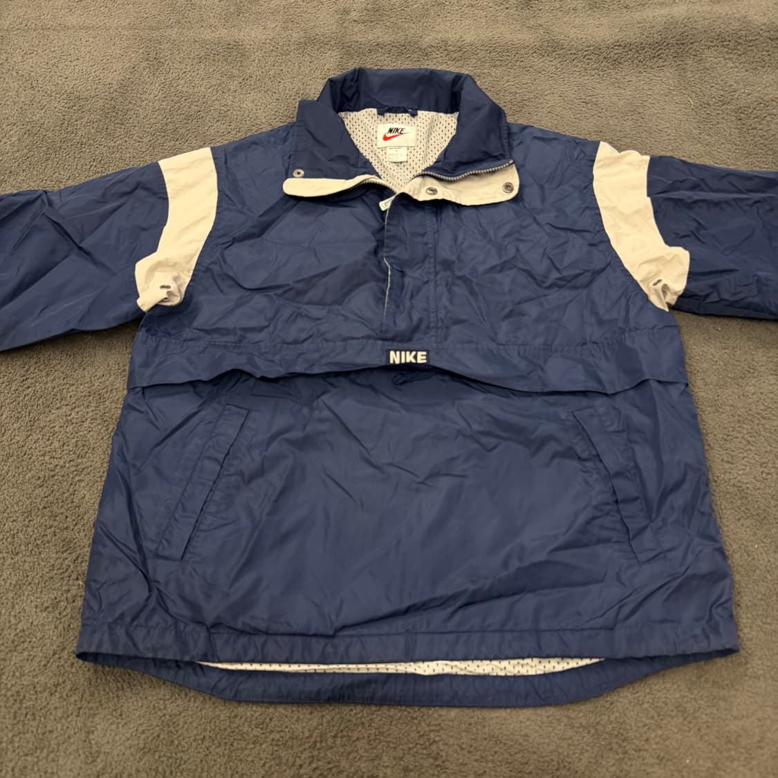 [정품/95] 00s 나이키 올드스쿨 스우시 자수 아노락 바람막이 자켓 상품이미지2