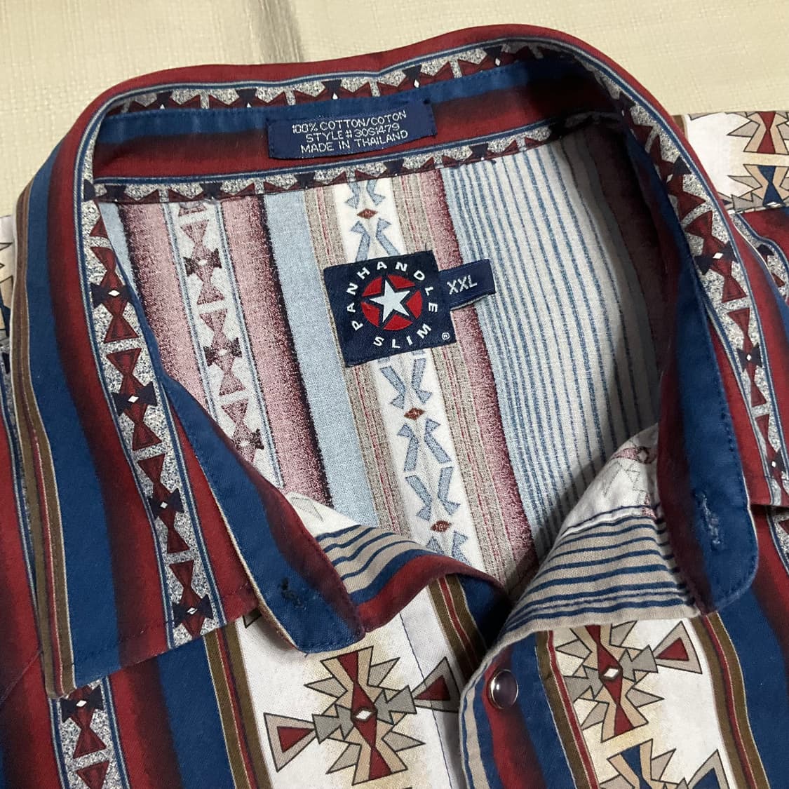 빈티지 팬핸들 웨스턴 패턴셔츠 상품이미지3