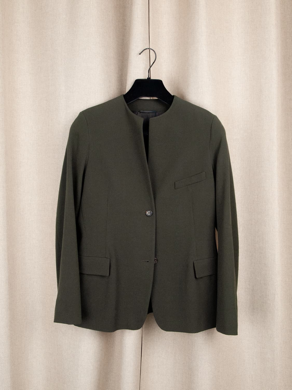 Virgin Wool Collarless Jacket 상품이미지1