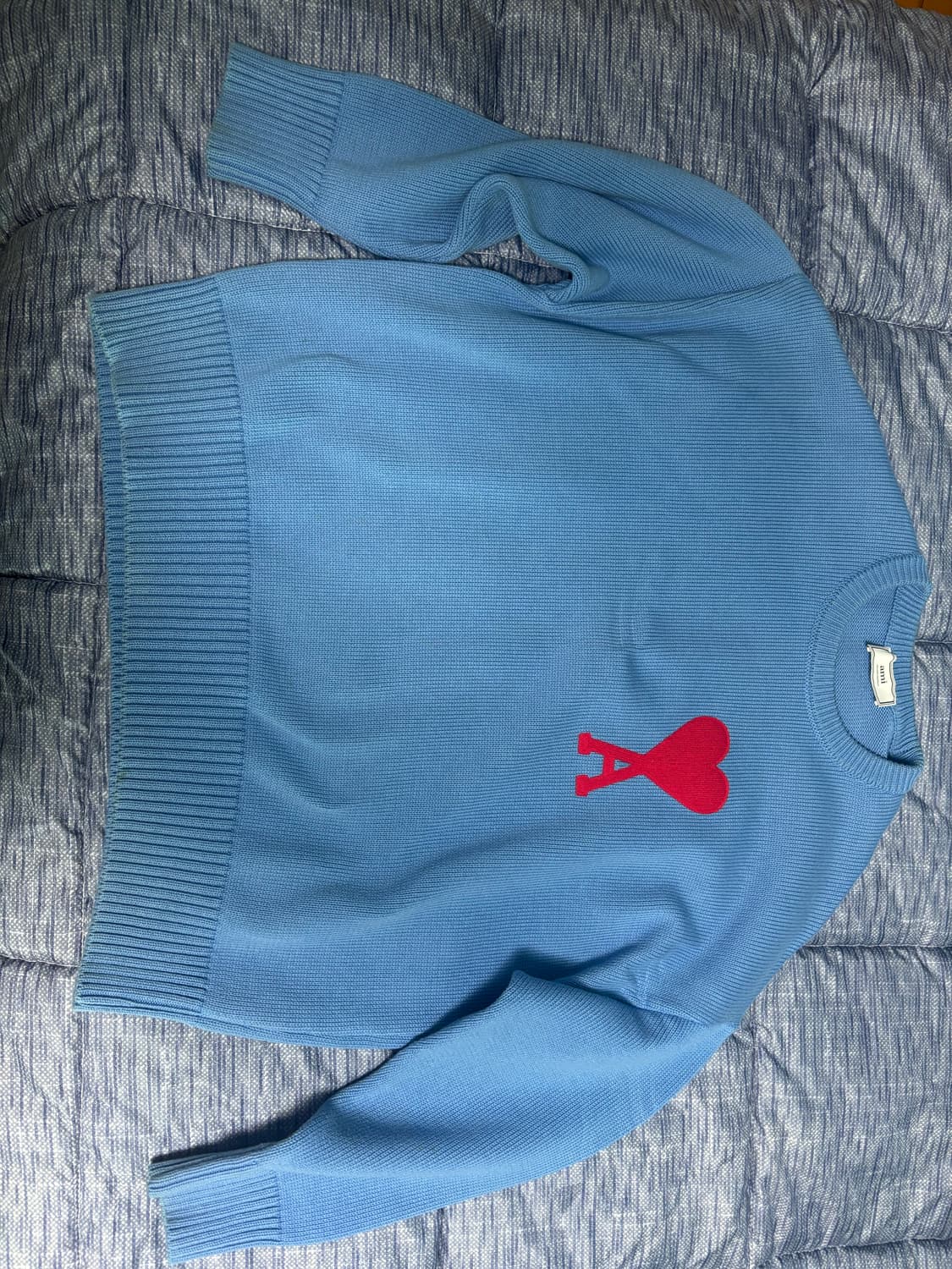 아미 니트 빅하트 로고 하늘색 20FW 상품이미지3