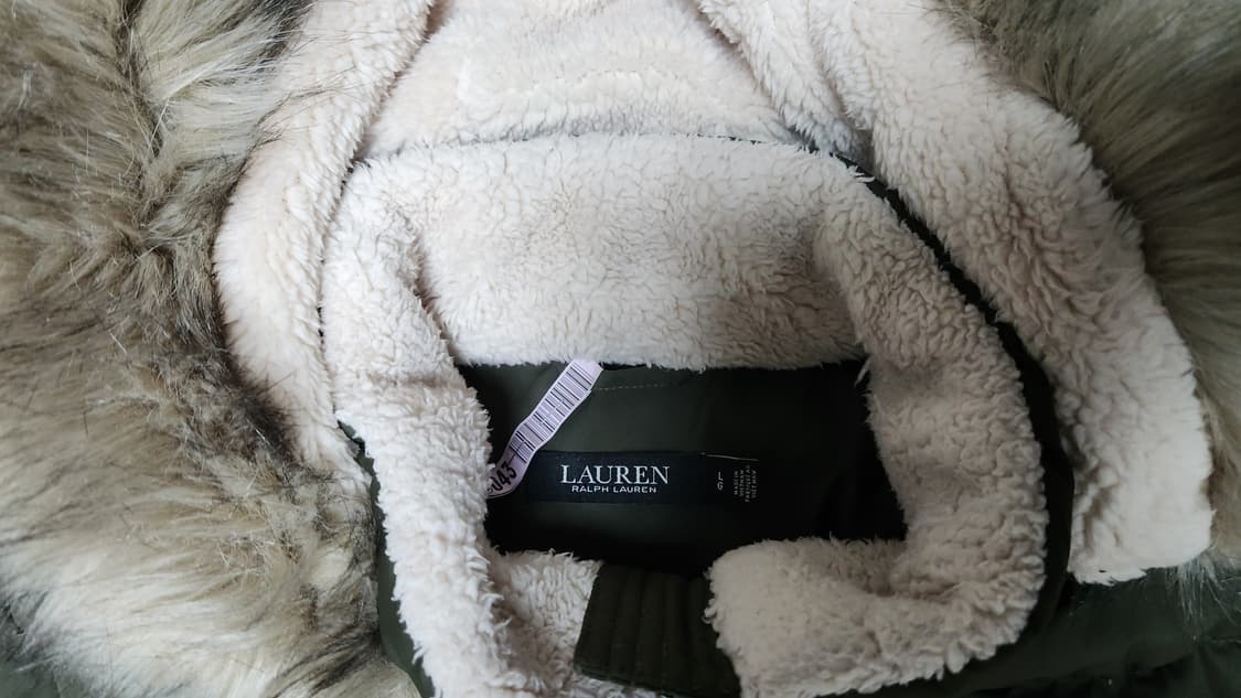 랄프로렌 여성 올리브 그린 패딩 코트 66~77 천연여우퍼 상품이미지5