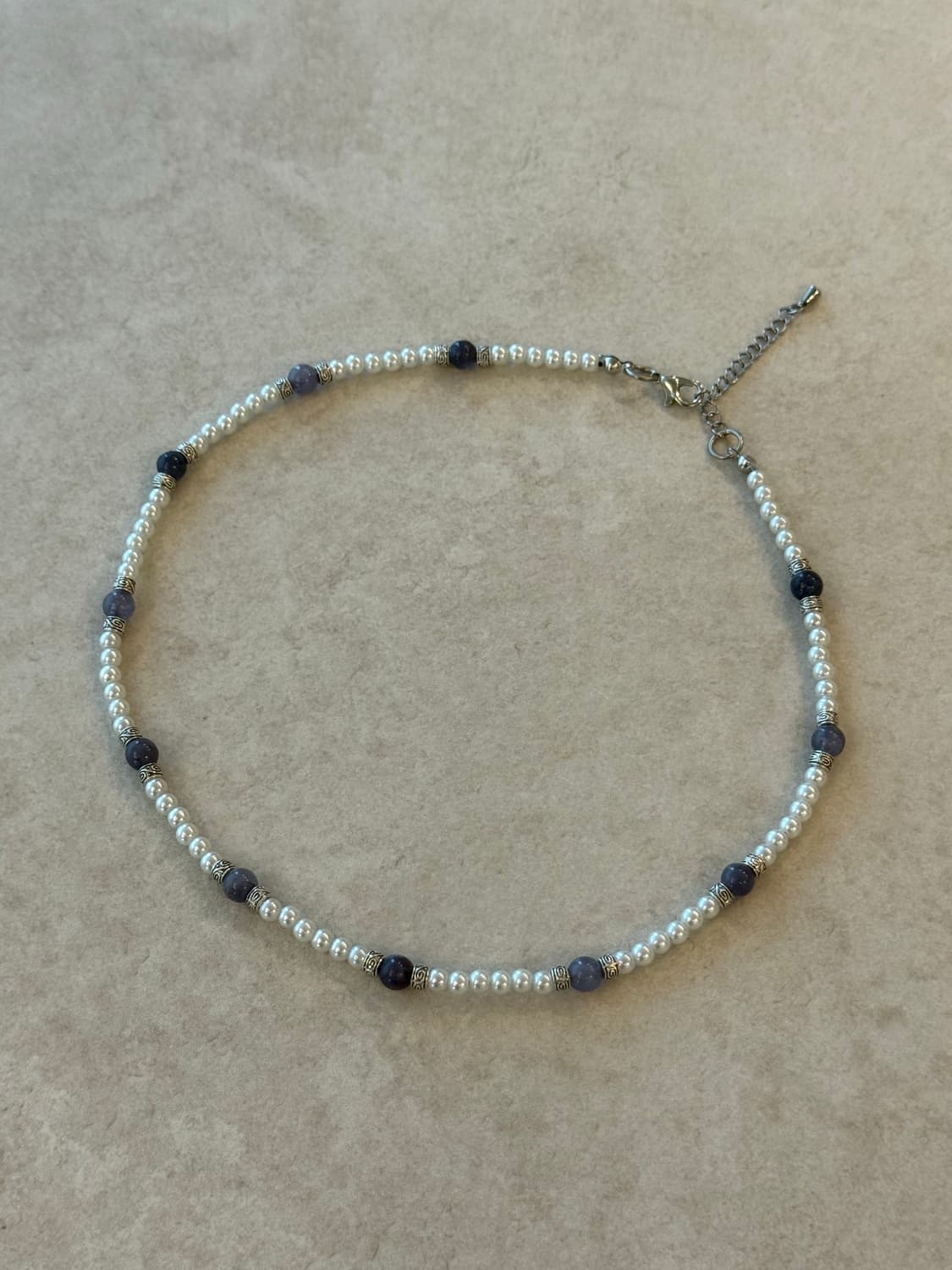 진주 퍼플포인트 레이어드 목걸이 상품이미지1