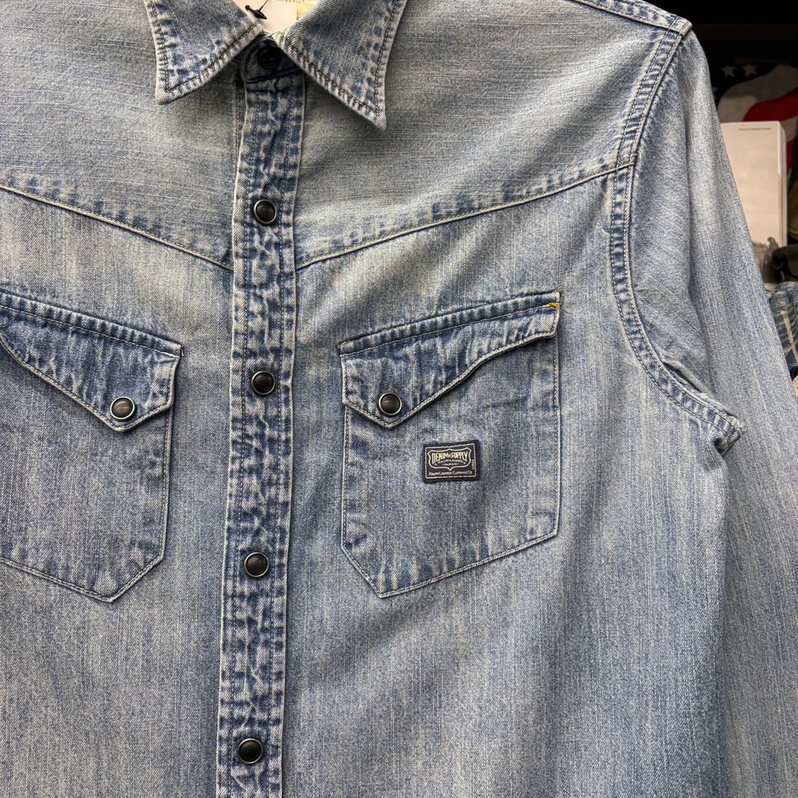데님 앤 서플라이 랄프로렌 웨스턴 포켓 워싱 데님셔츠 펄버튼 N716 상품이미지5