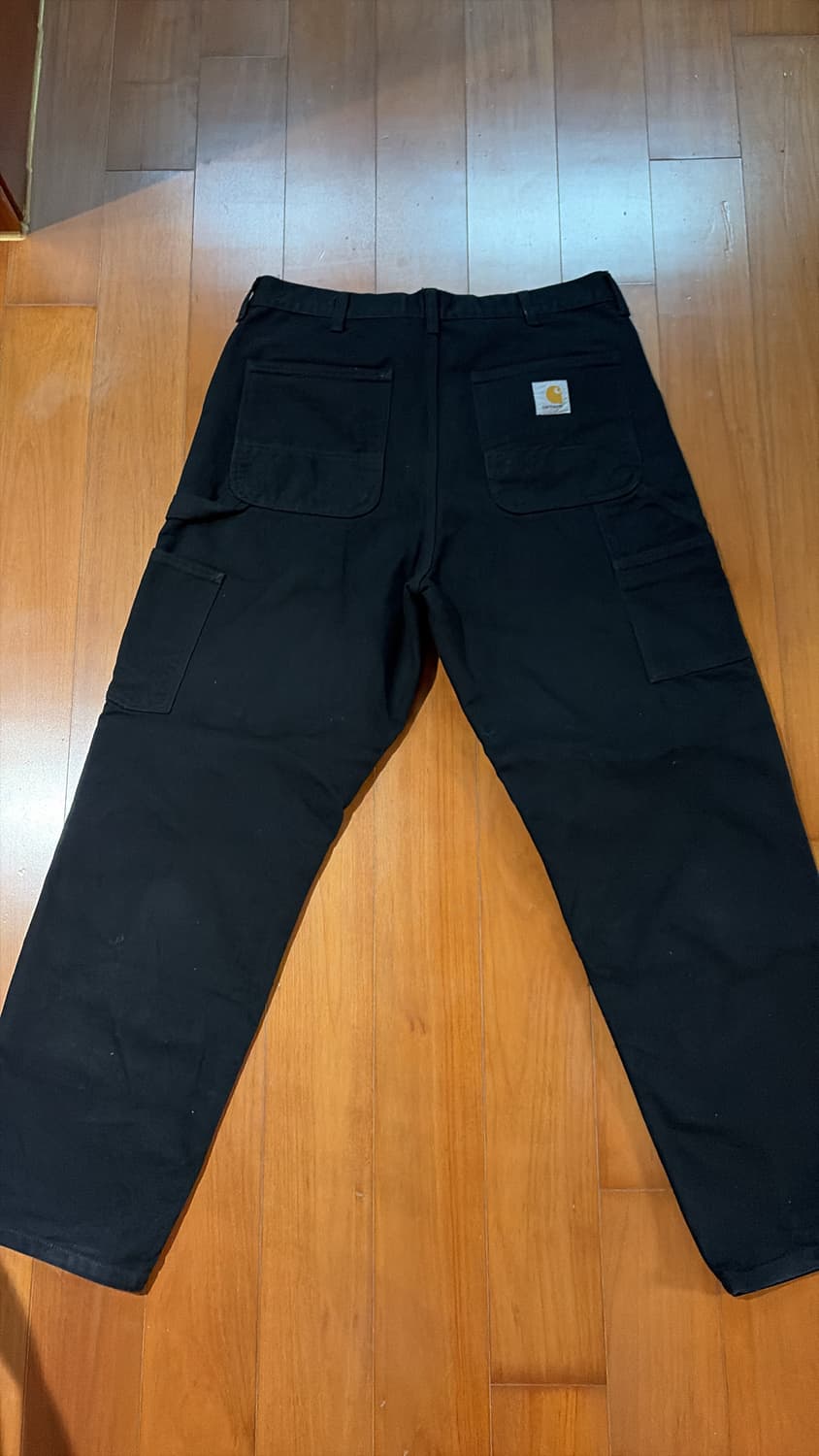 급처) 칼하트 WIP 디어본 캔버스 더블니 팬츠 블랙 린스드 34 32 상품이미지2