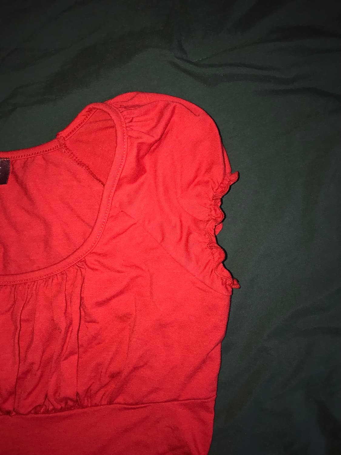 레드 러플 스퀘어넥 탑 상품이미지2