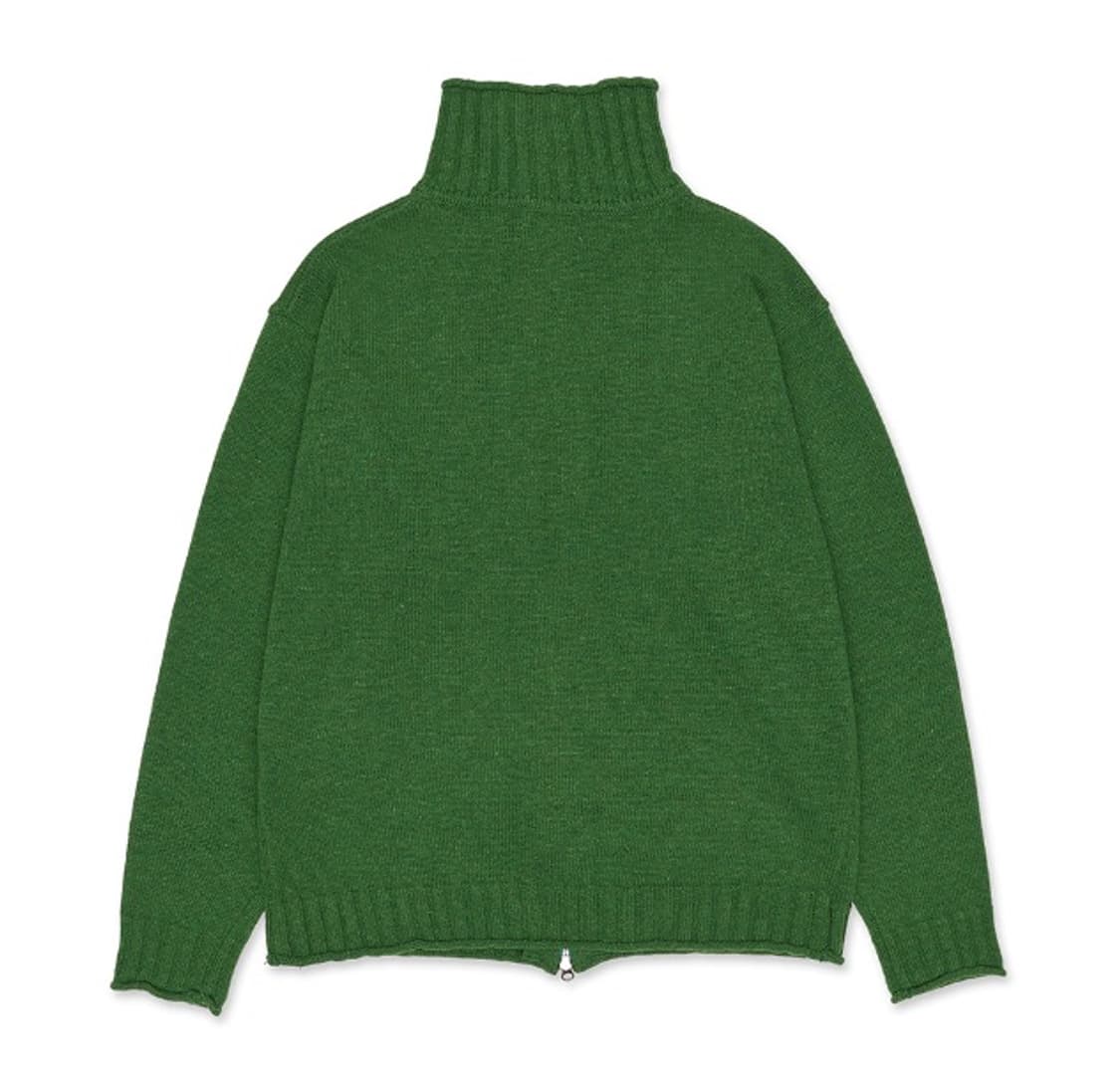 더바이닐하우스 니트집업 WOOL ZIP UP CARDIGAN GREEN 상품이미지2