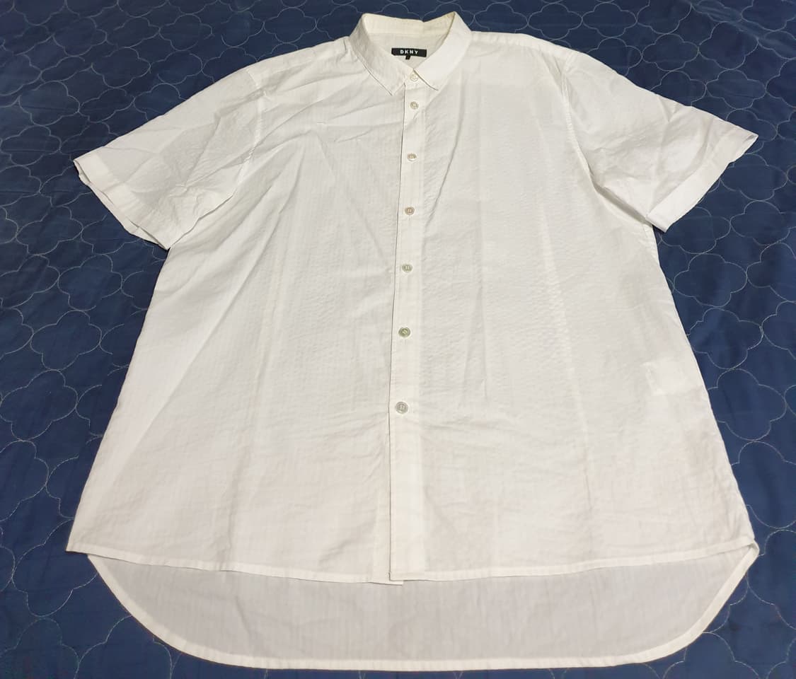 (한섬) DKNY 린넨코튼 반팔 셔츠 화이트 (L) 상품이미지1