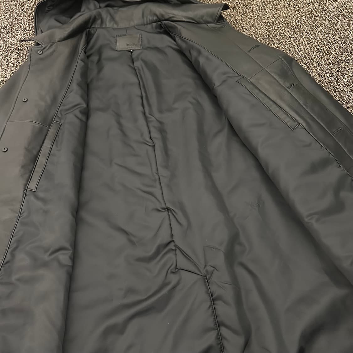 ROBO 로보 남성 양가죽 후드 코트 자켓 블랙 110(2XL) 상품이미지8