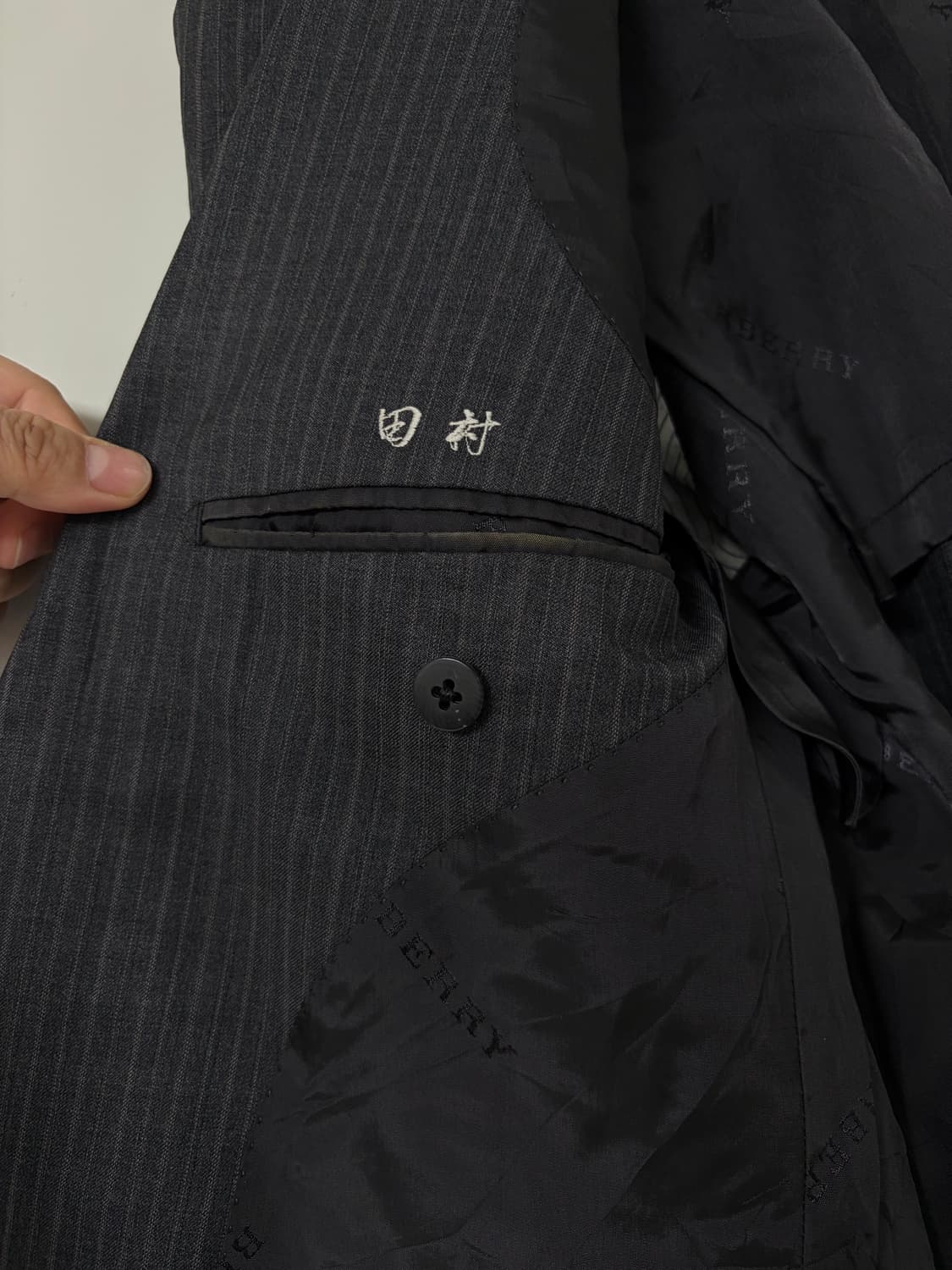 버버리 런던 울 핀스트라이프 정장 자켓 상품이미지5