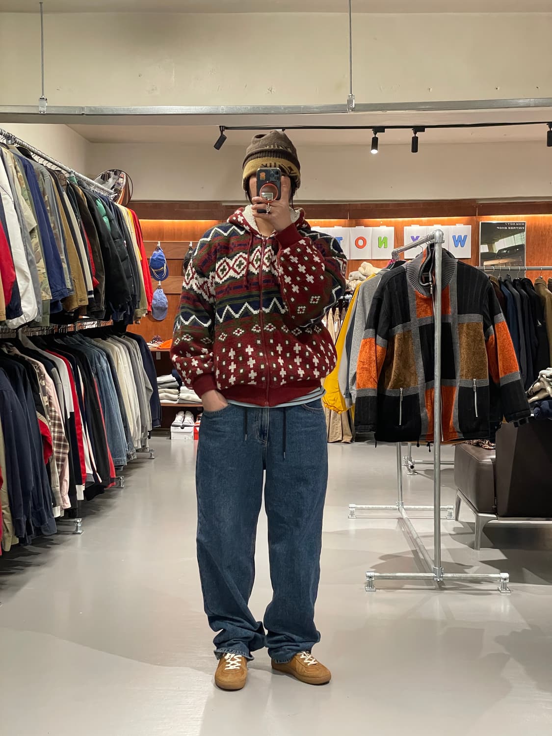 빈티지 니트 후드 집업 상품이미지2