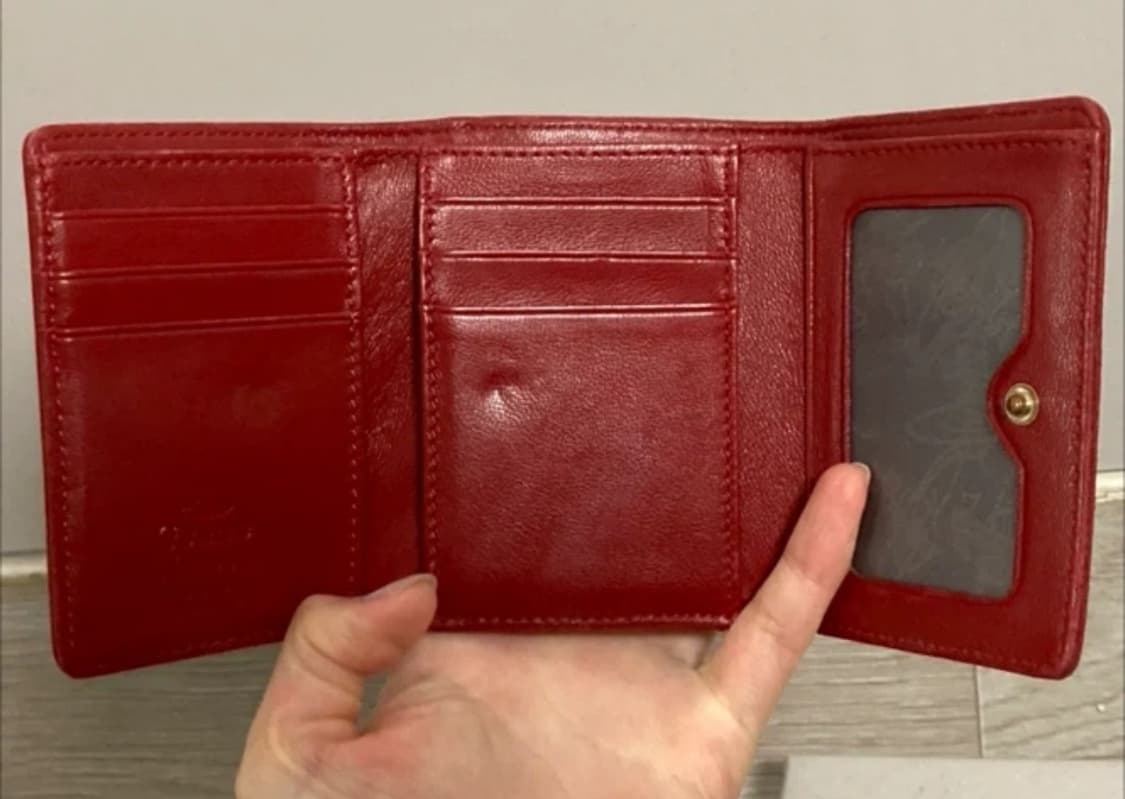 비비안웨스트우드 나파 스몰 레더 반지갑 오알비 금장 레드 삼단 상품이미지3