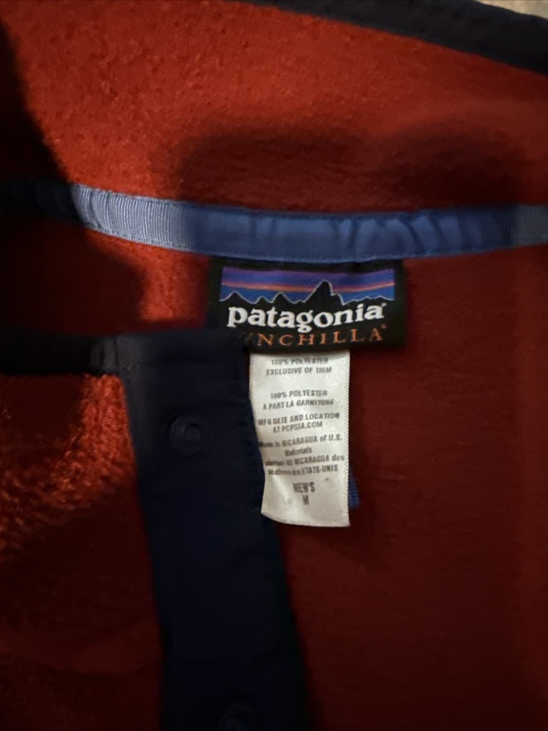 09FW 파타고니아 신칠라 스냅-T 레드/네이비 상품이미지3