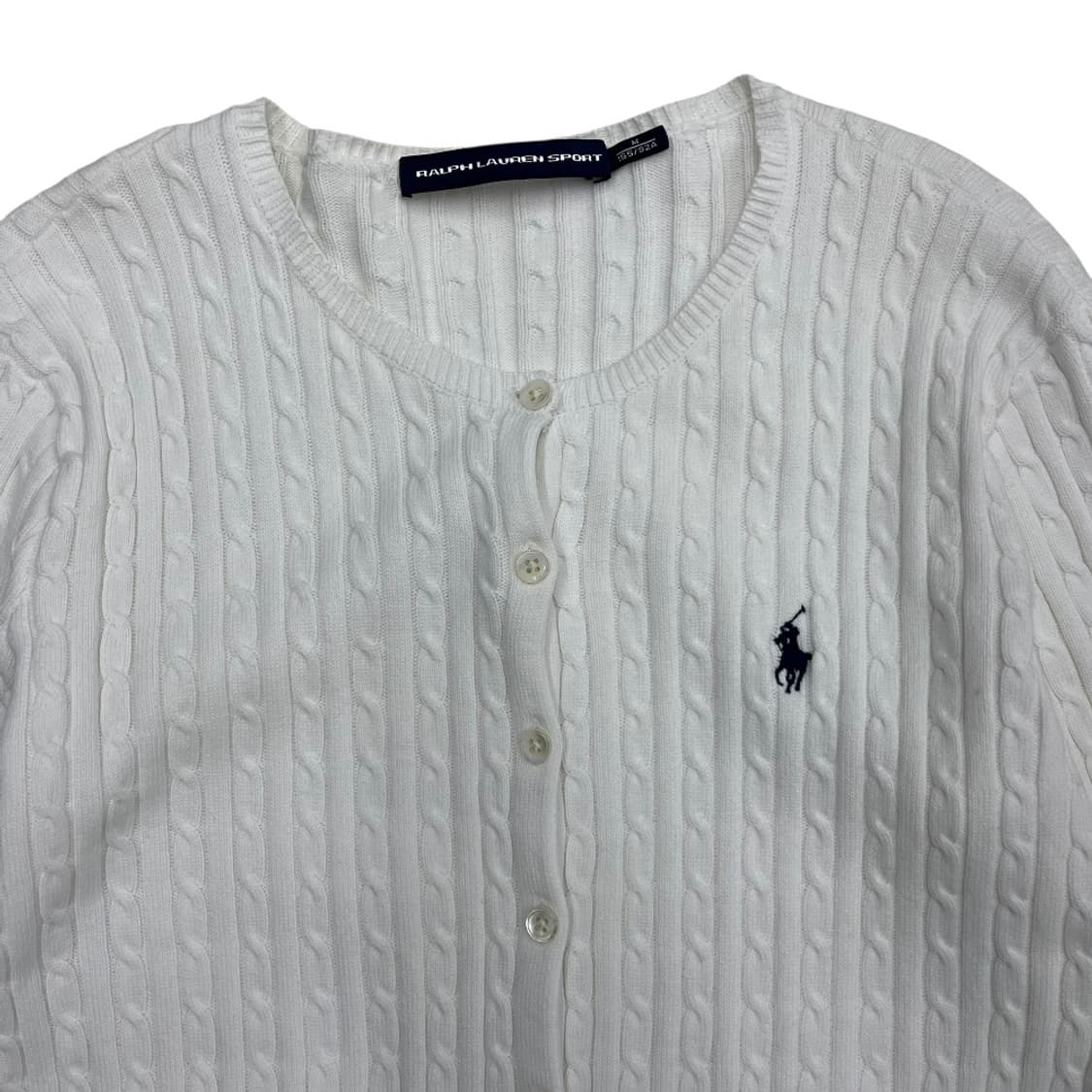 폴로 랄프로렌 네이비포니 화이트 꽈배기 니트 M 상품이미지4