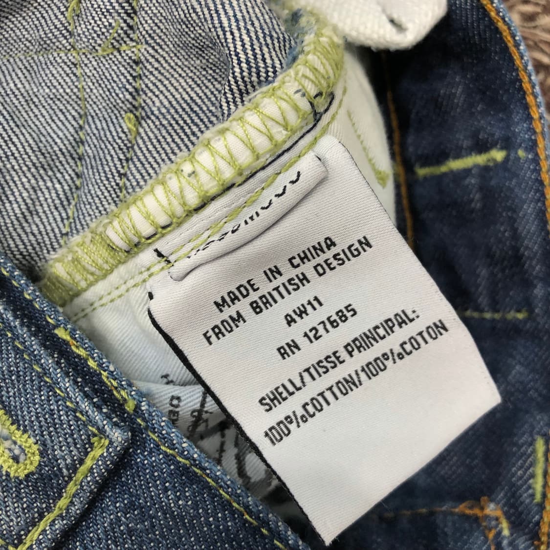 30 슈퍼드라이 디스 워싱 신치백 데님 팬츠 상품이미지6