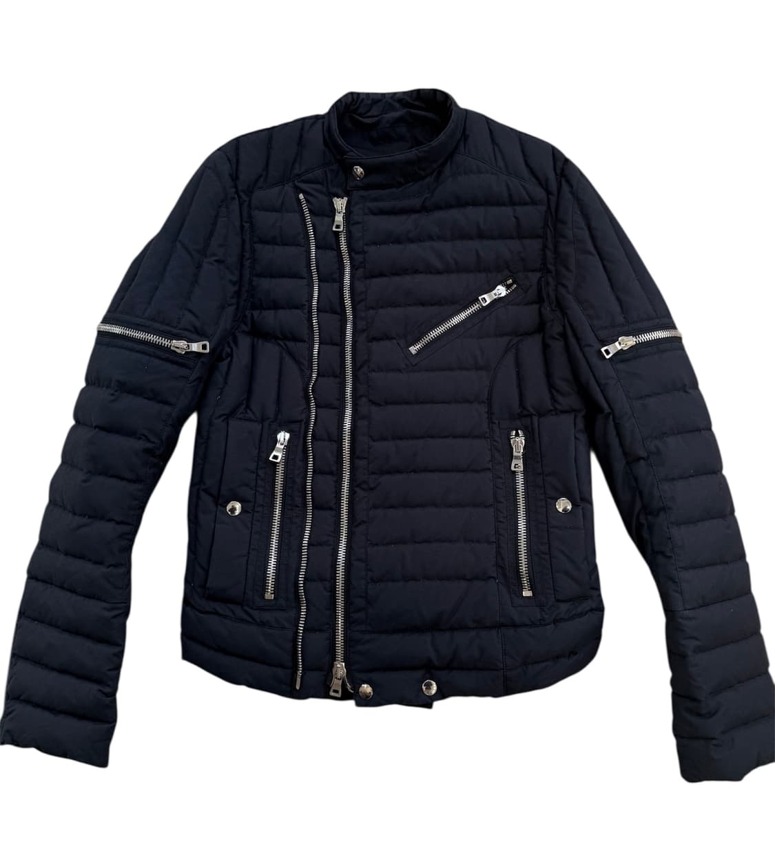 발망 퀼티드 멀티지퍼 바이커 다운 자켓 상품이미지3