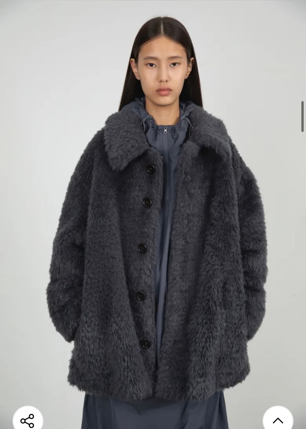 아모멘토 FUR MID COAT_CHARCOAL  상품이미지3