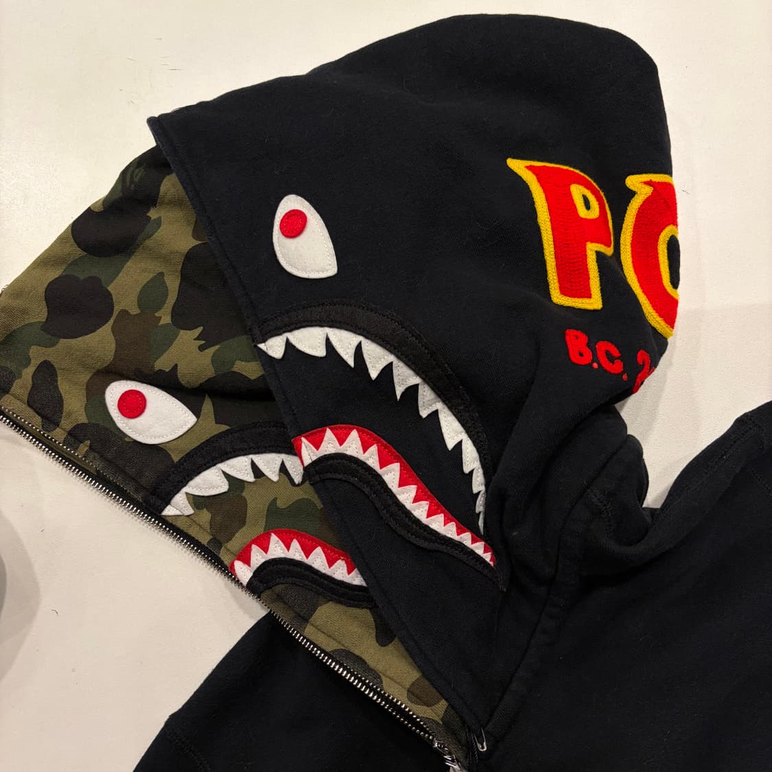 [L] 베이프 더블후드 블랙 샤크 후드집업 B318 상품이미지3