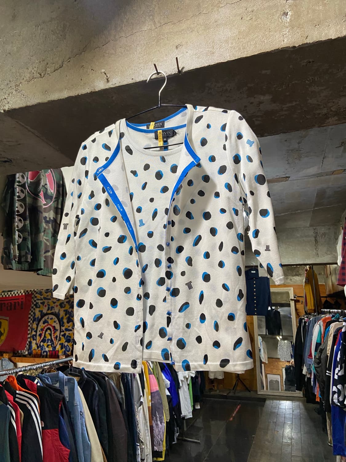 90s LANVIN 랑방 플라워 패턴 포인트 셋업 상품이미지1