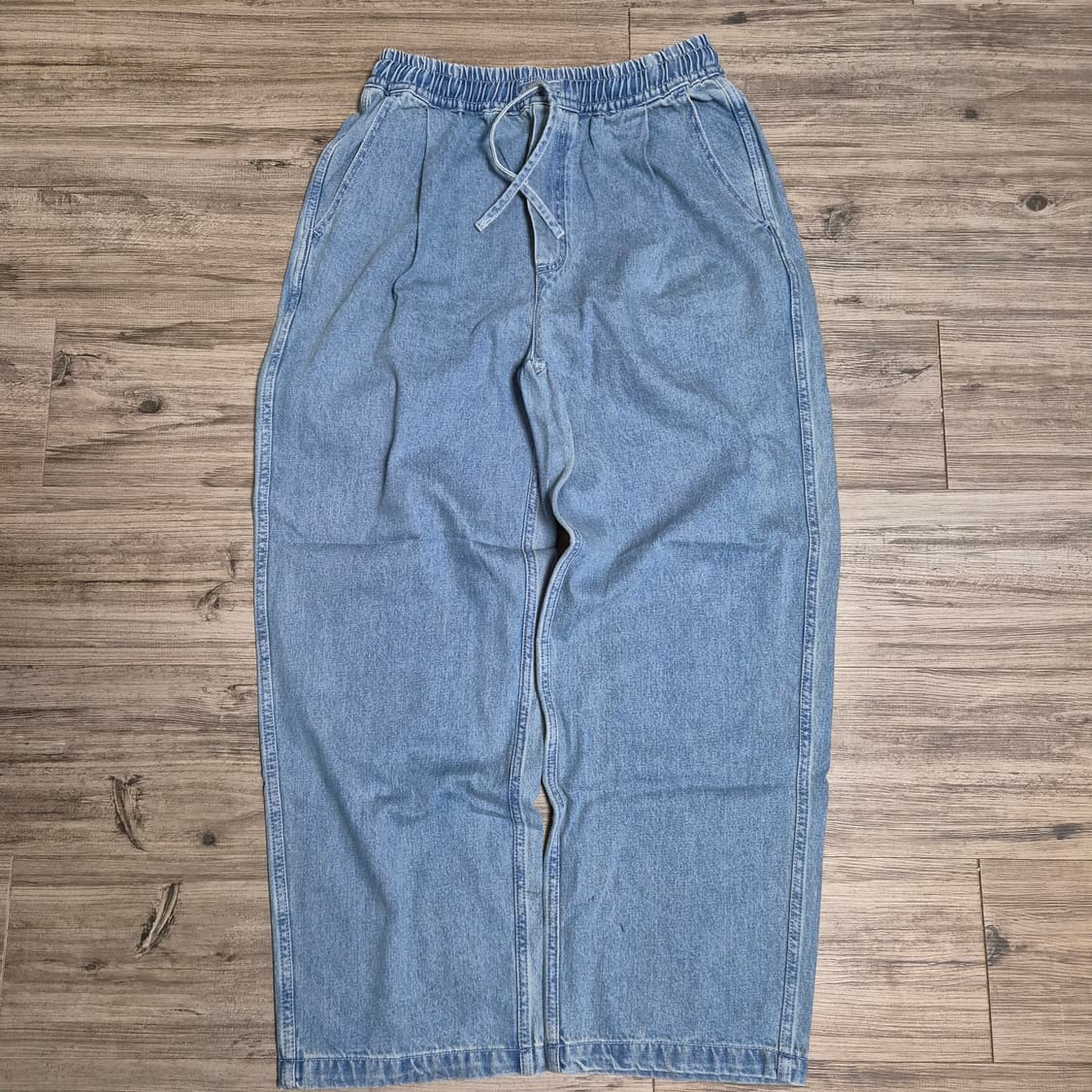 콜롬비아 유니버시티 투턱 와이드 데님 팬츠 상품이미지1