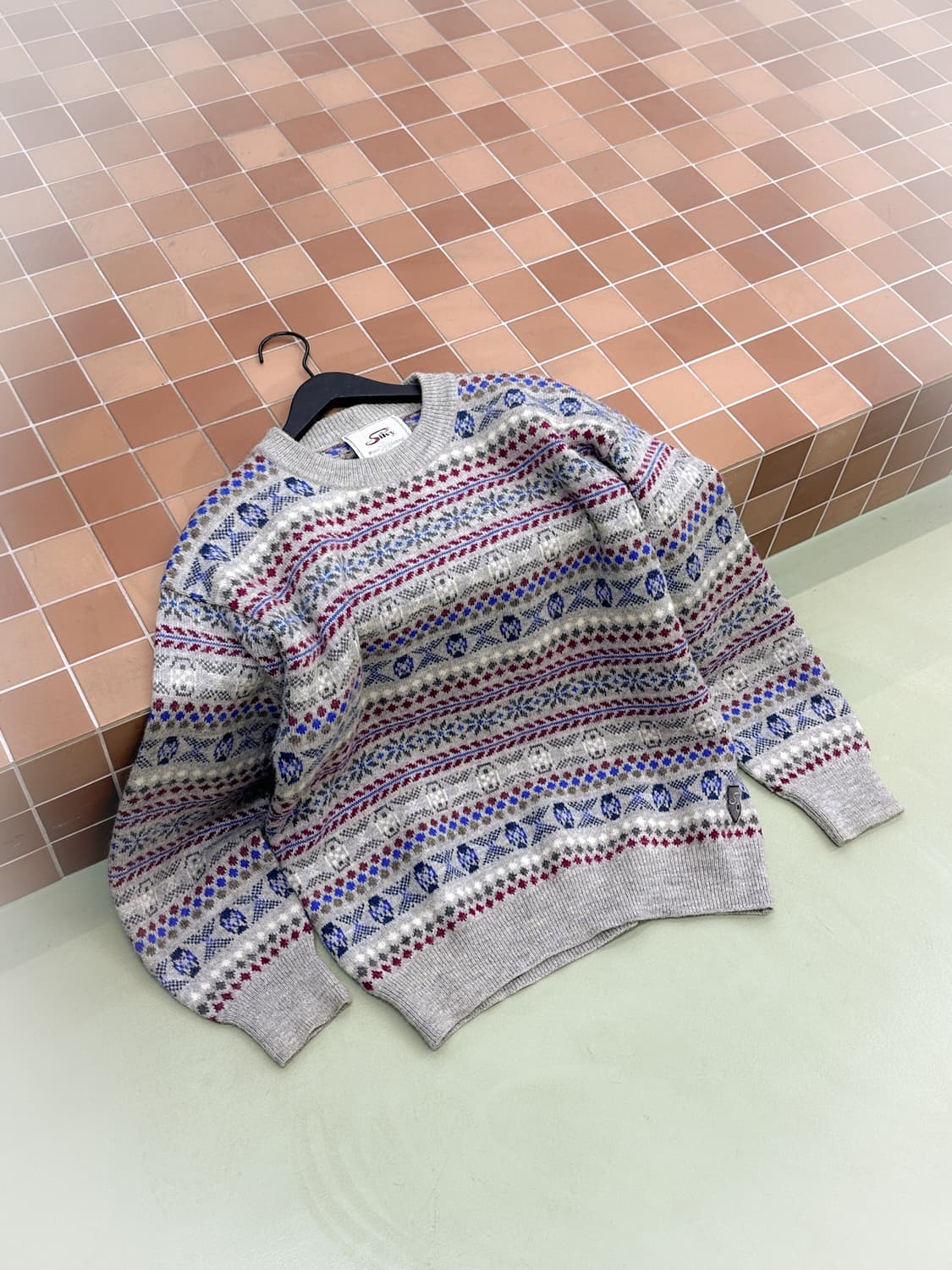 winter pattern oversized knit 상품이미지3