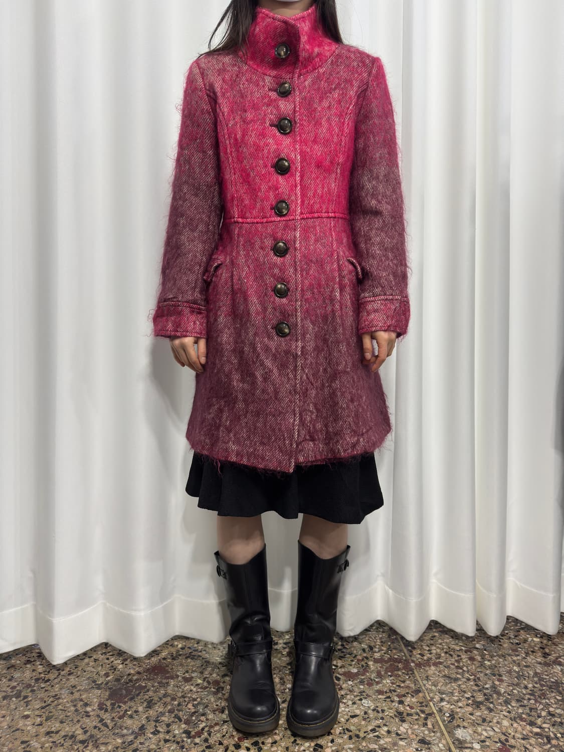 1eins schritt gradation pink wool coat 상품이미지2