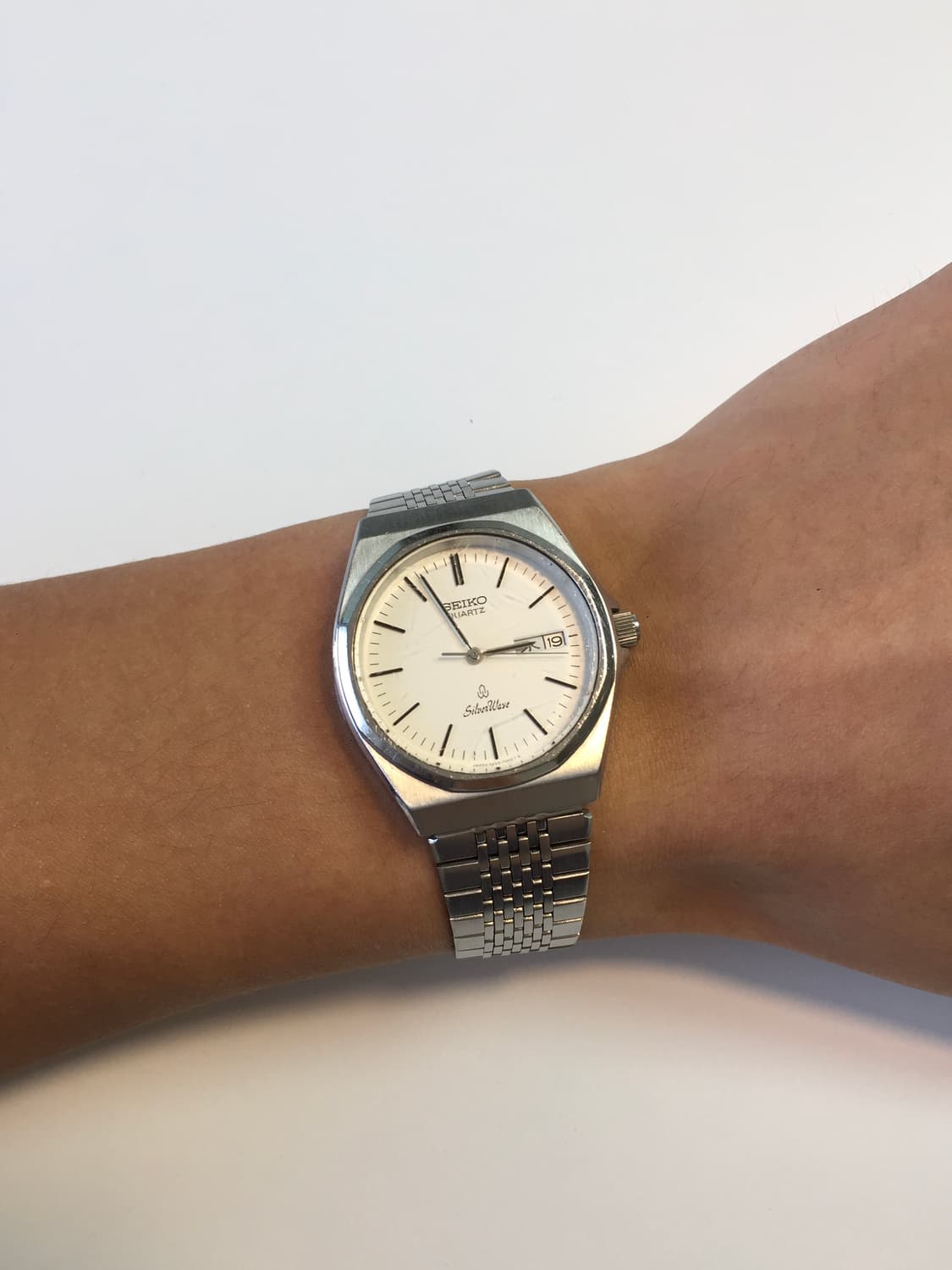 80s seiko silver wave quartz day-date 상품이미지4