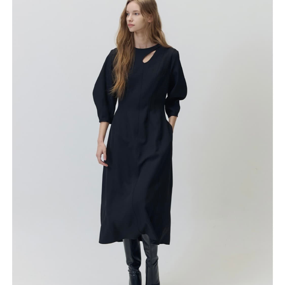 해바이해킴 롱슬리브 벌룬 드레스 상품이미지2