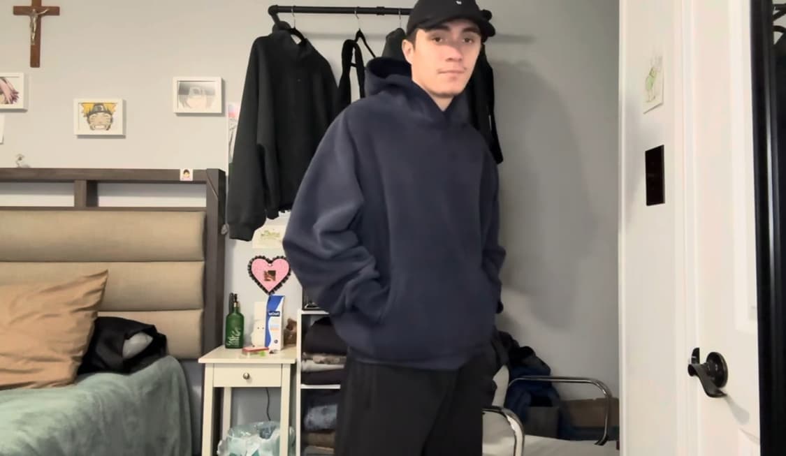 이지갭 폴라 플리스 레귤러 후디 Navy 상품이미지2
