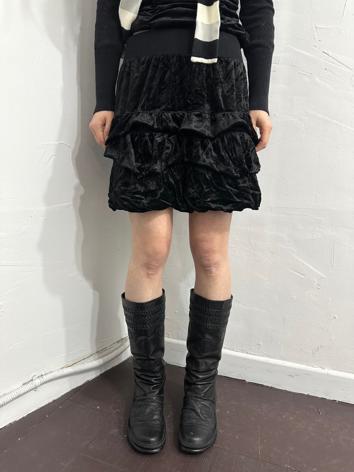 velvet shirring skirt 상품이미지4