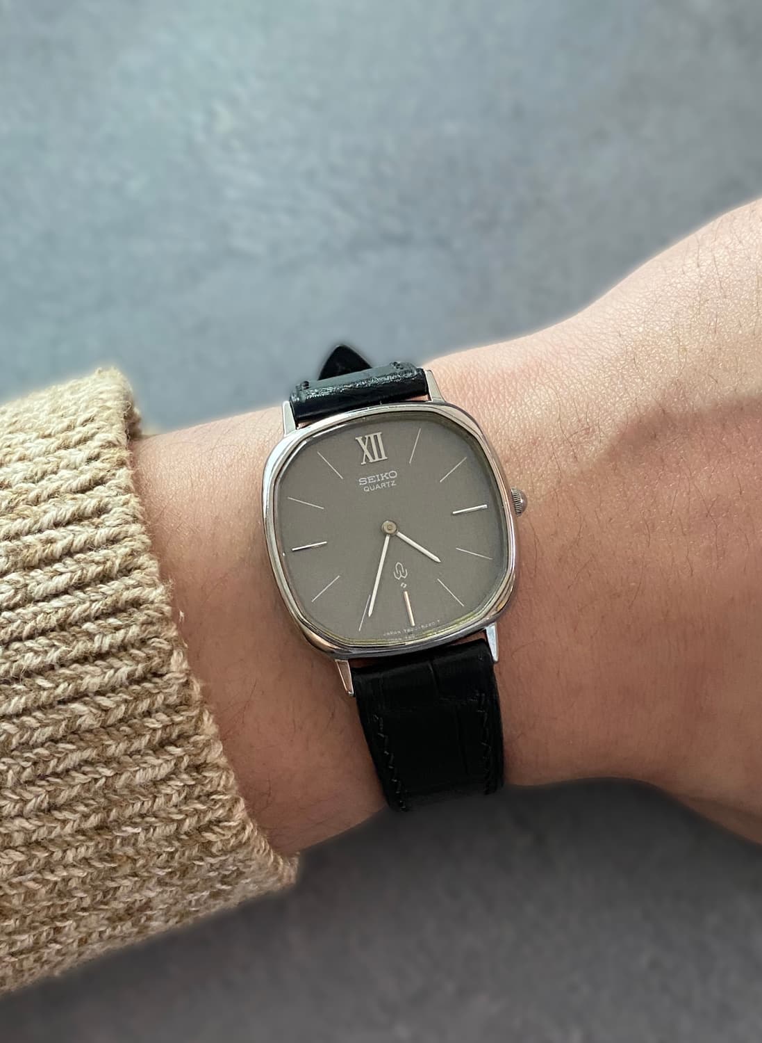 세이코 Seiko 스퀘어 쿼츠 그레이 상품이미지4