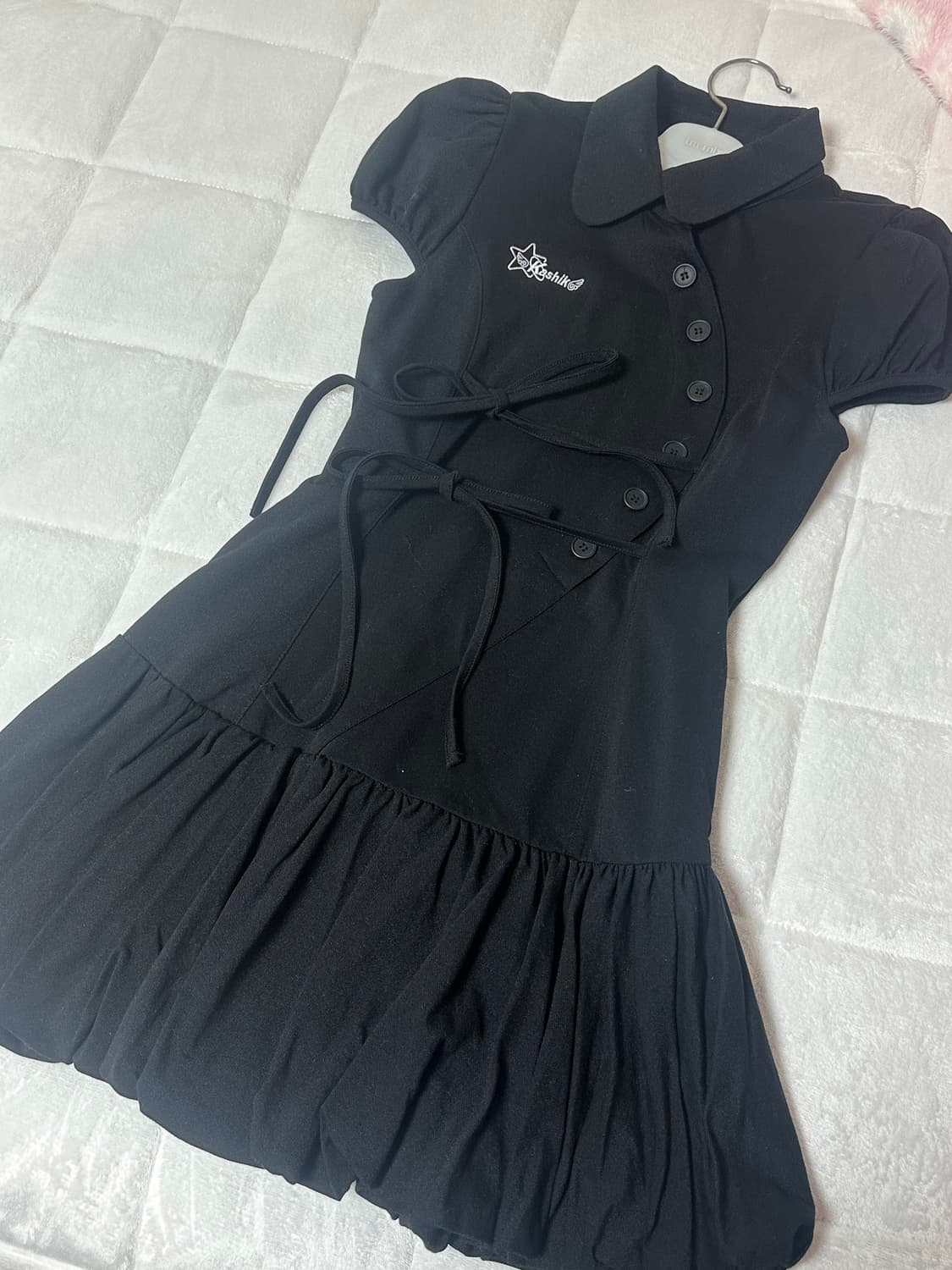 카시코 퍼프 원피스 Puff Preppy Mini Dress Black 상품이미지3
