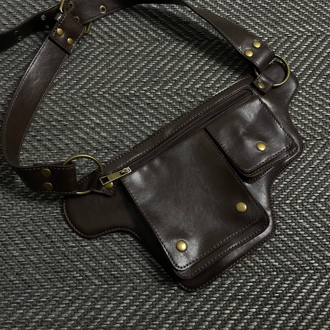 빈티지 웨스턴 멀티포켓 레더 벨트백 y 4599 상품이미지2