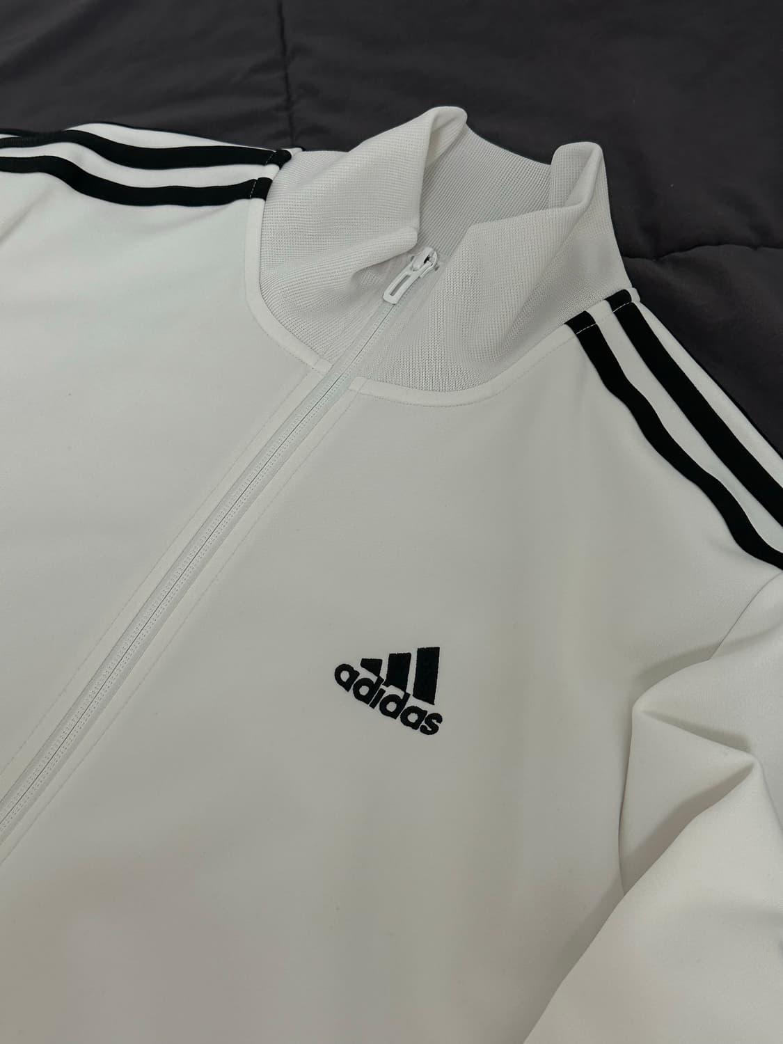 아디다스 화이트 흰색 삼선 져지 트랙탑 라지 상품이미지3