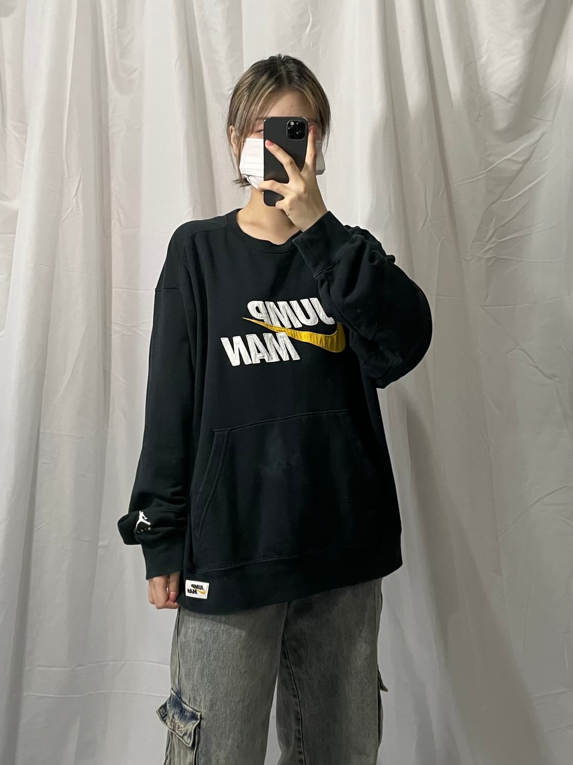 나이키 조던 블랙 로고 패치 포켓 맨투맨 XXL 상품이미지2