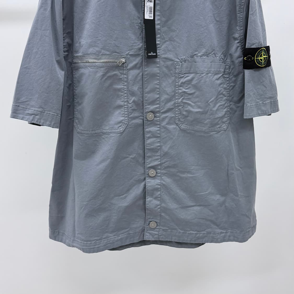 [미사용/2XL] 스톤아일랜드 수피마 코튼 트윌 반팔 오버셔츠 상품이미지4
