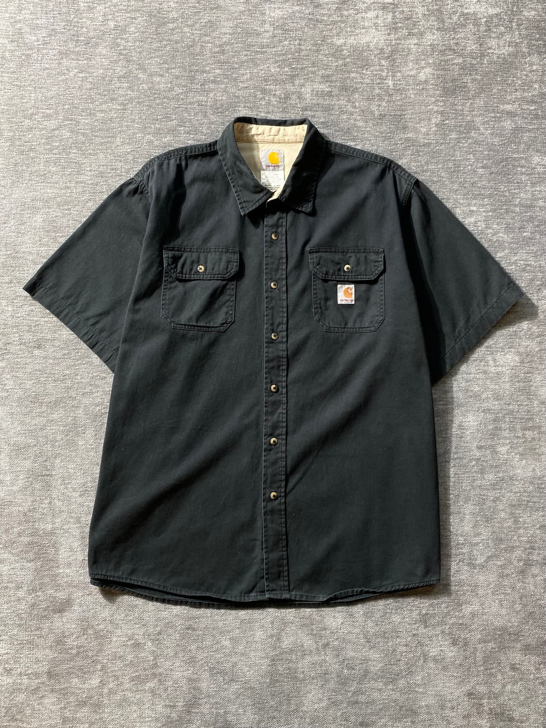 [XL] Carhartt 칼하트 블랙 코튼 반팔 셔츠 상품이미지1