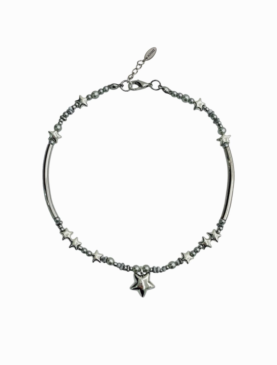 (룸즈) gray pearl star 비즈목걸이 상품이미지1