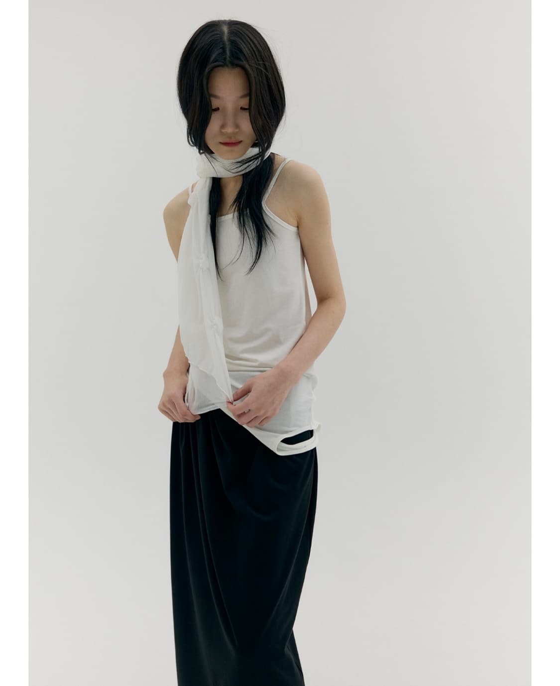 카셀 3 WAY LAYERED SLEEVELESS, WHITE 상품이미지2