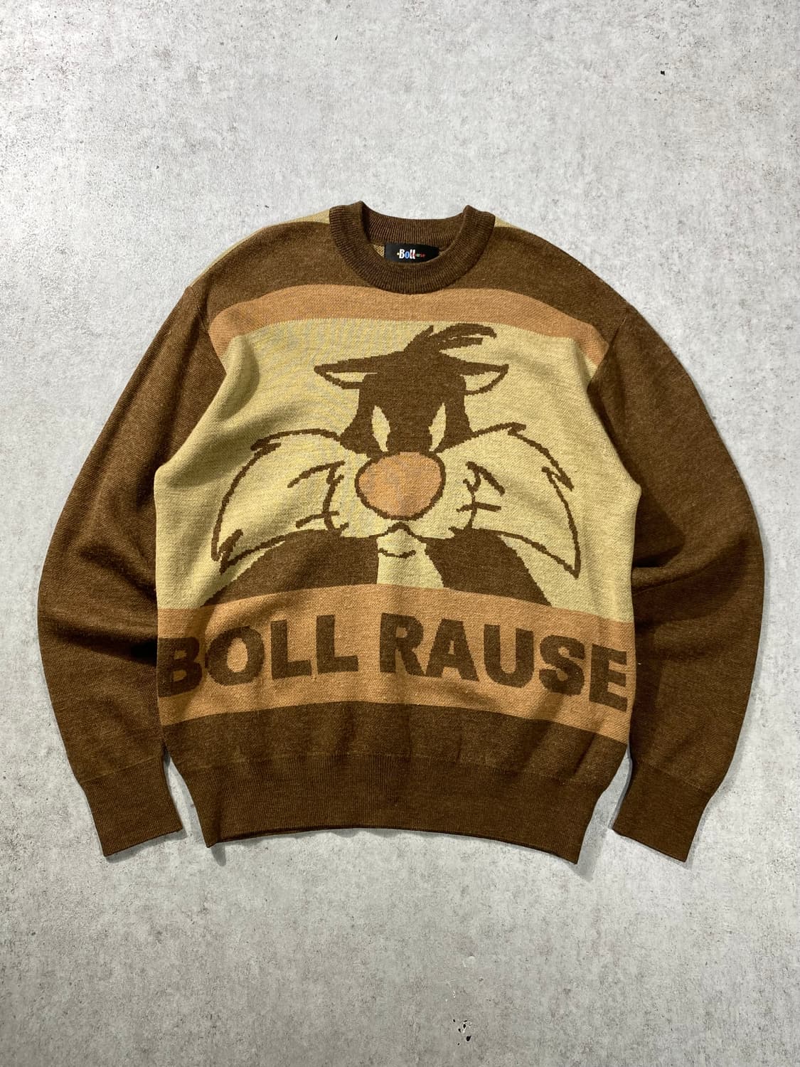 [50] BOLL RAUSE 루니툰즈 자수 브라운 울 니트 상품이미지4