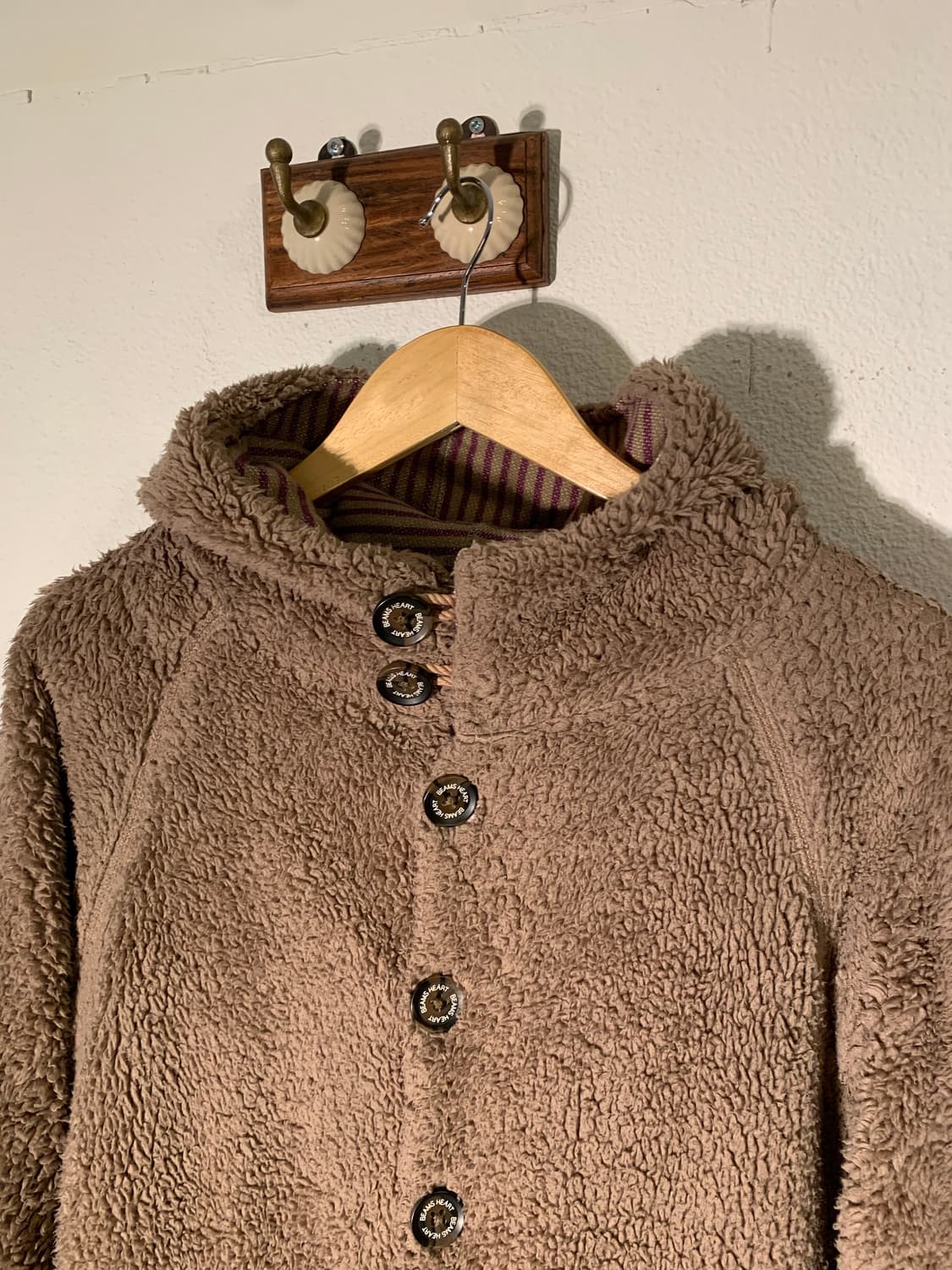 빔즈하트 스트라이프 리버시블 보아 버튼 후드 후리스 상품이미지6