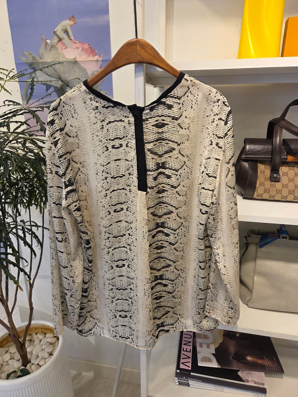 자라 파이톤 프린트 블라우스 상품이미지5