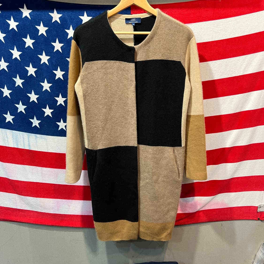 GOBI 캐시미어 컬러블록 롱 가디건 상품이미지1