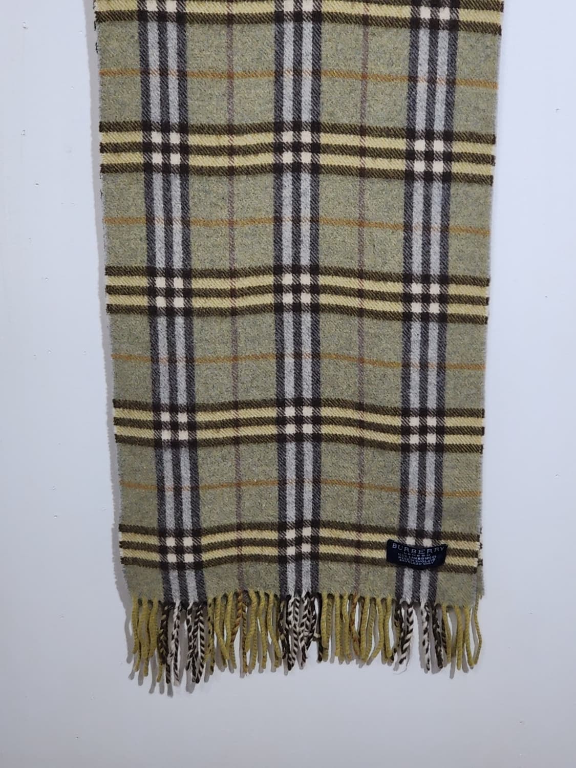 (정품) 버버리 목도리 체크 머플러 카키 램스울  상품이미지4
