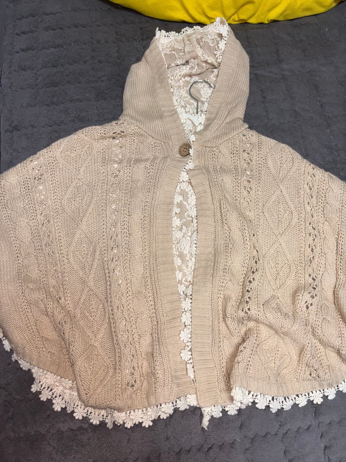 모리걸 하구미 니트 케이프 판초 가디건 큐빈 상품이미지1